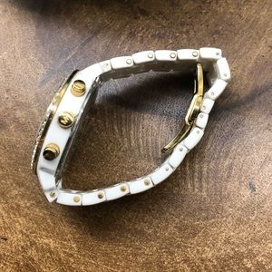 Michael Kors Accessories - Michael Kors White Acrylic, Gold, and CZ Watch Michael Kors Accessories - Michael Kors White Acrylic, Gold, and CZ Watch
